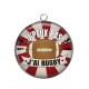 Pendentif Cabochon Argent - j'peux pas j'ai rugby