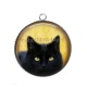 Pendentif Cabochon Argent - chat