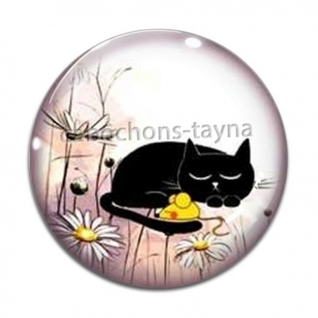 Cabochon Verre - chat