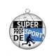 Pendentif Cabochon Argent - super prof de sport