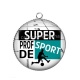 Pendentif Cabochon Argent - super prof de sport