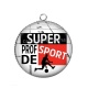 Pendentif Cabochon Argent - super prof de sport