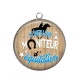 Pendentif Cabochon Argent - le meilleur moniteur d'équitation