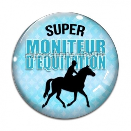 Cabochon Verre - super moniteur d'équitation