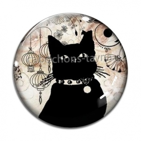 Cabochon Verre - chat