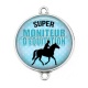 Connecteur Cabochon Argent - super moniteur d'équitation