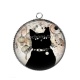 Pendentif Cabochon Argent - chat