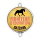 Connecteur Cabochon Argent - moniteur d'équitation qui déchire