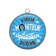 Pendentif Cabochon Argent - je suis un moniteur d'équitation qui déchire
