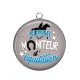 Pendentif Cabochon Argent - super moniteur d'équitation