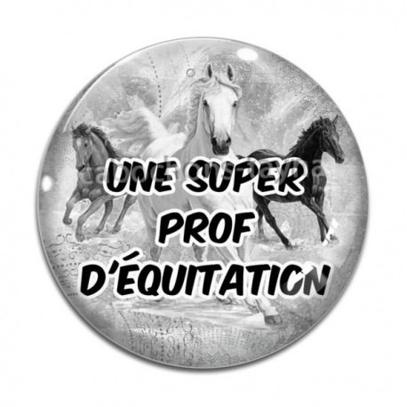 Cabochon Verre - une super prof d'équitation