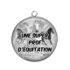 Pendentif Cabochon Argent - une super prof d'équitation