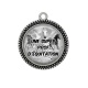 Pendentif Cabochon Argent - une super prof d'équitation