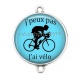 Connecteur Cabochon Argent - j'peux pas j'ai vélo