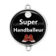 Connecteur Cabochon Argent - super handballeur