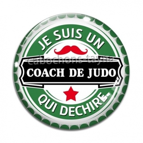Cabochon Verre - je suis un coach de judo