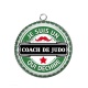 Pendentif Cabochon Argent - je suis un coach de judo