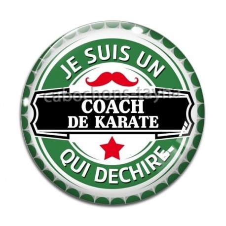 Cabochon Verre - je suis un coach de karaté qui déchire