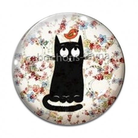 Cabochon Verre - chat