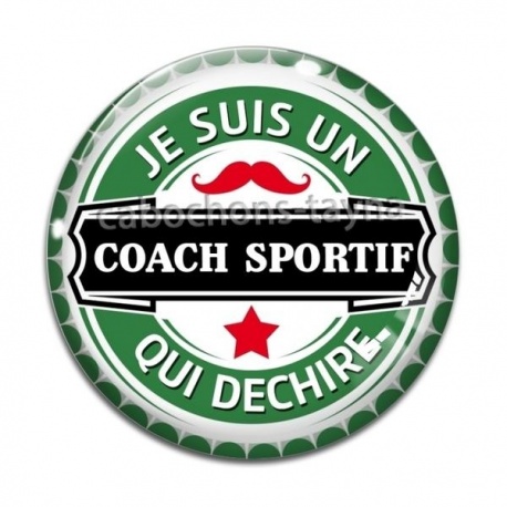 Cabochon Verre - je suis un coach sportif qui déchire