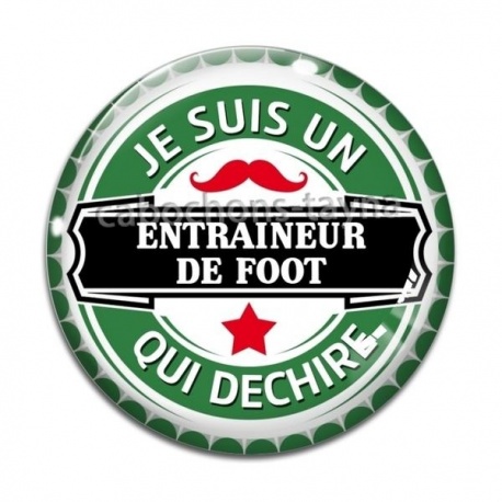 Cabochon Verre - je suis entraineur de foot qui déchire