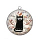 Pendentif Cabochon Argent - chat