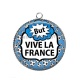 Pendentif Cabochon Argent - but vive la France