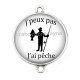 Connecteur Cabochon Argent - j'peux pas j'ai pêche