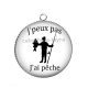 Pendentif Cabochon Argent - j'peux pas j'ai pêche