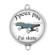 Connecteur Cabochon Argent - j'peux pas j'ai skate