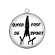 Pendentif Cabochon Argent - super prof de sport