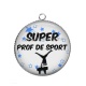 Pendentif Cabochon Argent - super prof de sport