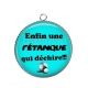 Pendentif Cabochon Argent - enfin une pétanque qui déchire