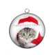 Pendentif Cabochon Argent - chat