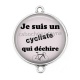 Connecteur Cabochon Argent - je suis un cycliste qui déchire