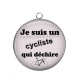 Pendentif Cabochon Argent - je suis un cycliste qui déchire