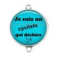 Connecteur Cabochon Argent - je suis un cycliste qui déchire
