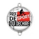 Connecteur Cabochon Argent - prof de sport qui déchire