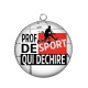 Pendentif Cabochon Argent - prof de sport qui déchire
