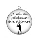 Pendentif Cabochon Argent - je suis un pêcheur qui déchire