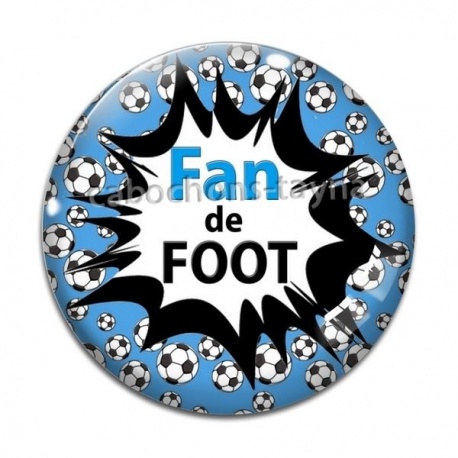 Cabochon Verre - fan de foot