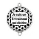 Connecteur Cabochon Argent - je suis un entraineur qui déchire