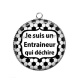 Pendentif Cabochon Argent - je suis un entraineur qui déchire