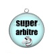Pendentif Cabochon Argent - super arbitre