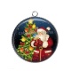 Pendentif Cabochon Argent - père noël