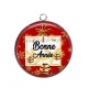 Pendentif Cabochon Argent - bonne année