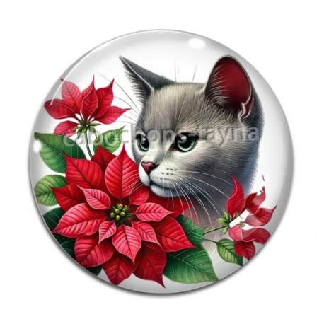 Cabochon Verre - chat