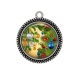 Pendentif Cabochon Argent - boules de noël