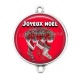 Connecteur Cabochon Argent - joyeux noël