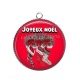 Pendentif Cabochon Argent - joyeux noël